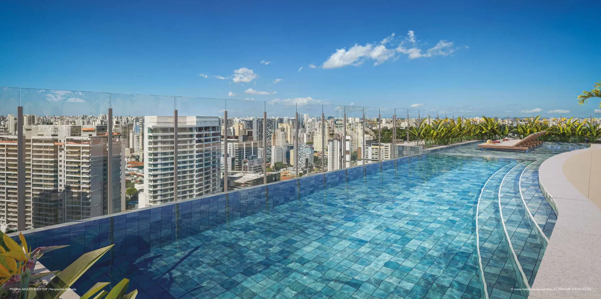 Casa Nacional Eztec — piscina adulto no rooftop 36º pavimento do lançamento no Brooklin