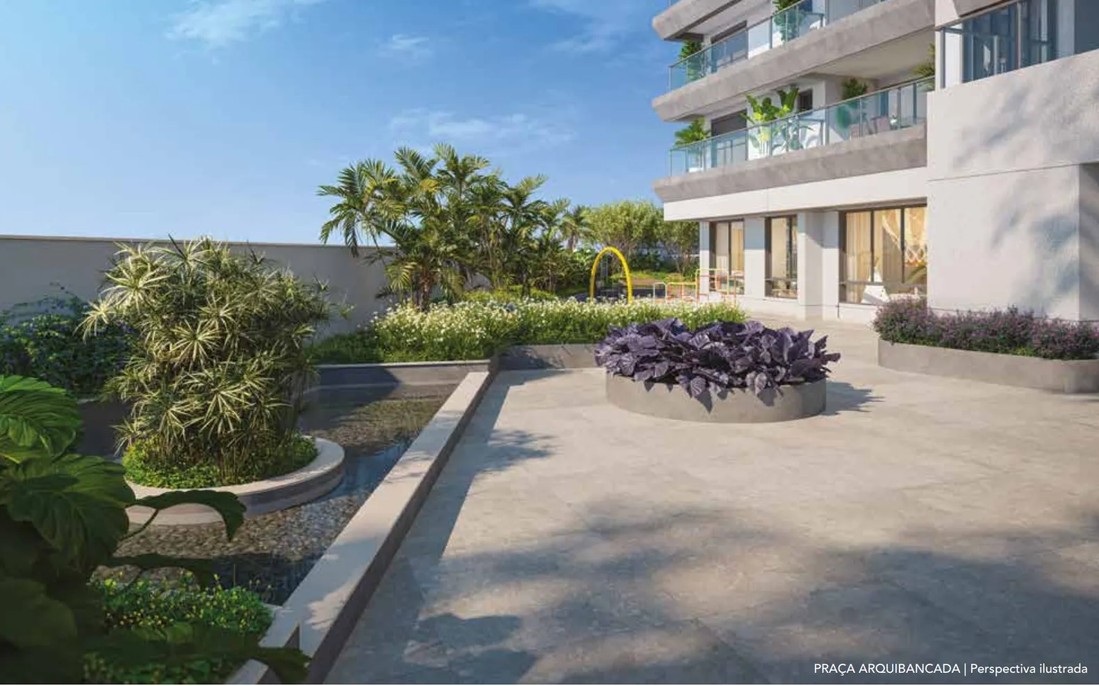 Casa Nacional Eztec — praça arquibancada assinada pelo Burle Marx Escritório de Paisagismo