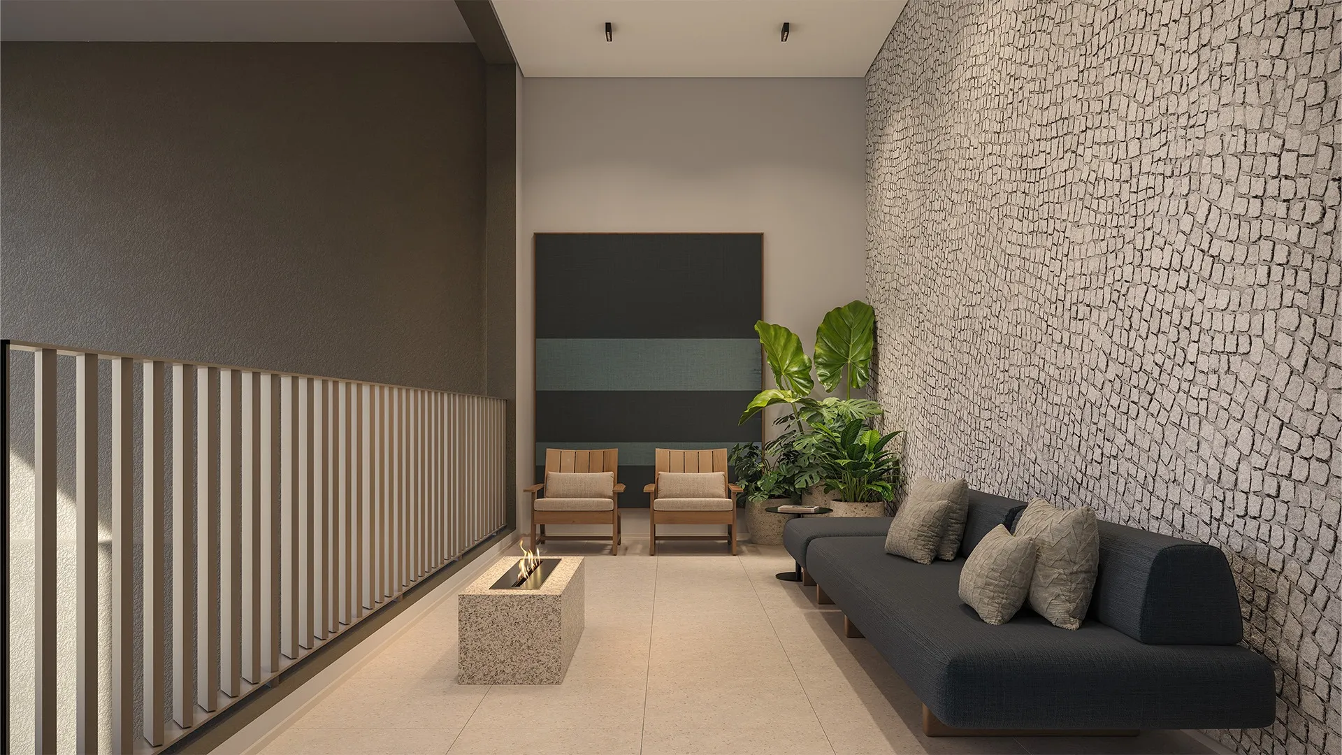 Alameda Mará - Salão de festas com terraço fire place no térreo - Moema, São Paulo - Póvoa Boutique Imobiliária