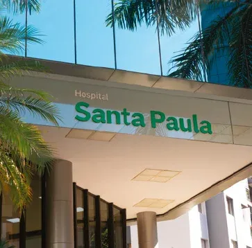 Entrada do Hospital Santa Paula, em São Paulo, na região do Alameda Mará em Moema.