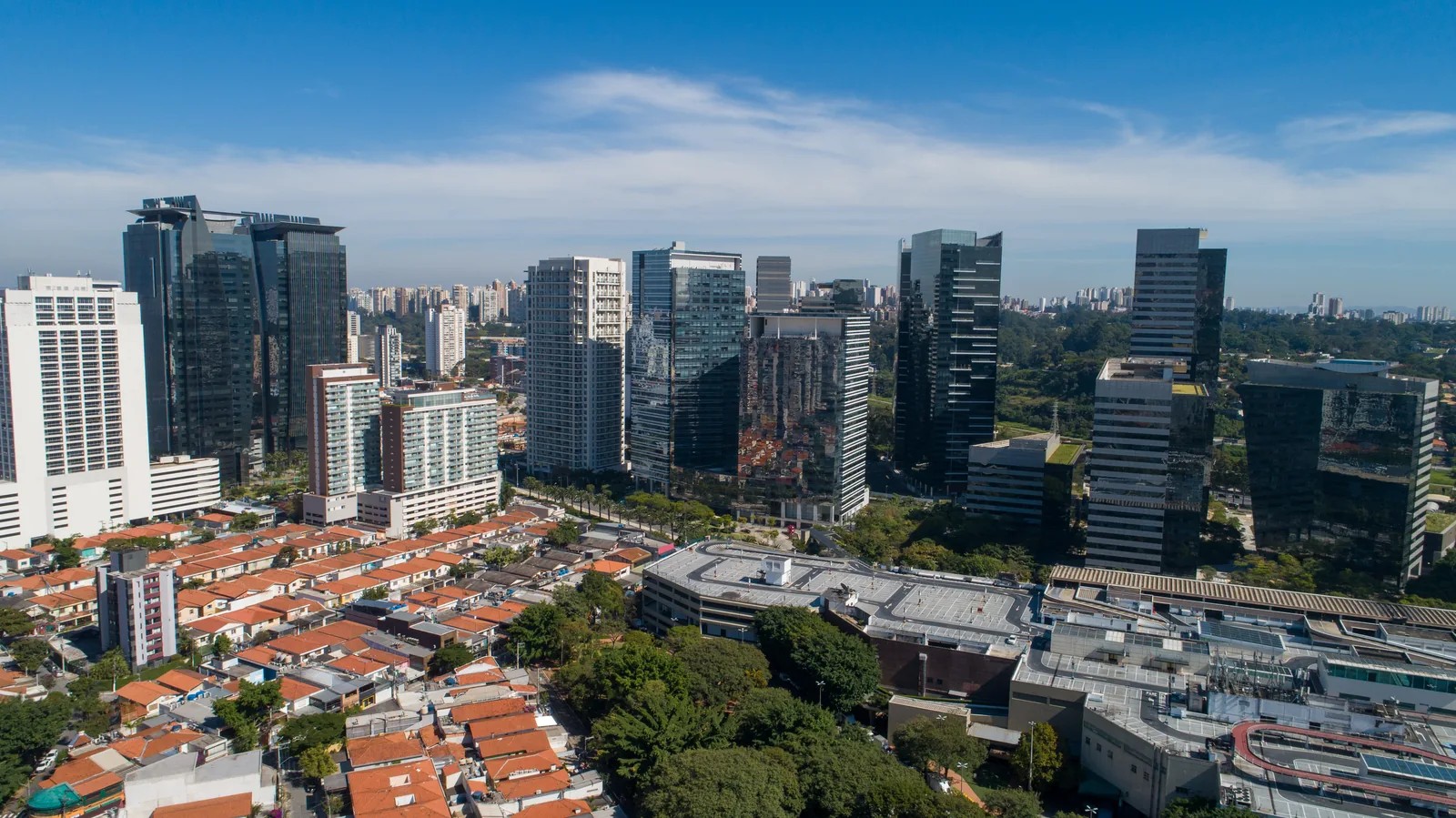 Office towers and residential streets in Brooklin — São Paulo, Brazil